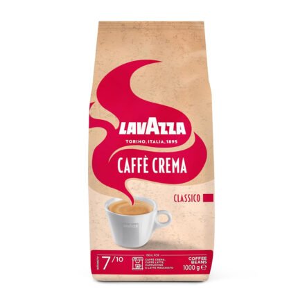 Lavazza, Caffè Crema Classico, Arabica & Robusta Coffee Beans, Ideal for Espresso Machines, with Aroma Notes of Dried Fruits, Strong Flavour, Intensity 7/10, Medium Roast, 1 kg